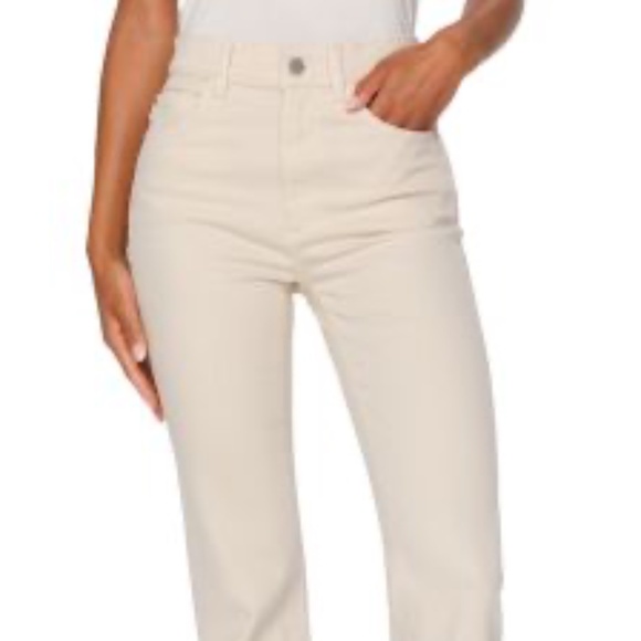 DL1961 Patti High Rise Straight Jeans in Ecru - size 32 - NEW - Picture 4 of 7
